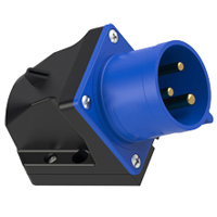 IEC 60309 Wall Mount Inlet Straight Type, IP44 Rated, 30A 250V, 32A 220-250V, 6H, IEC 309 